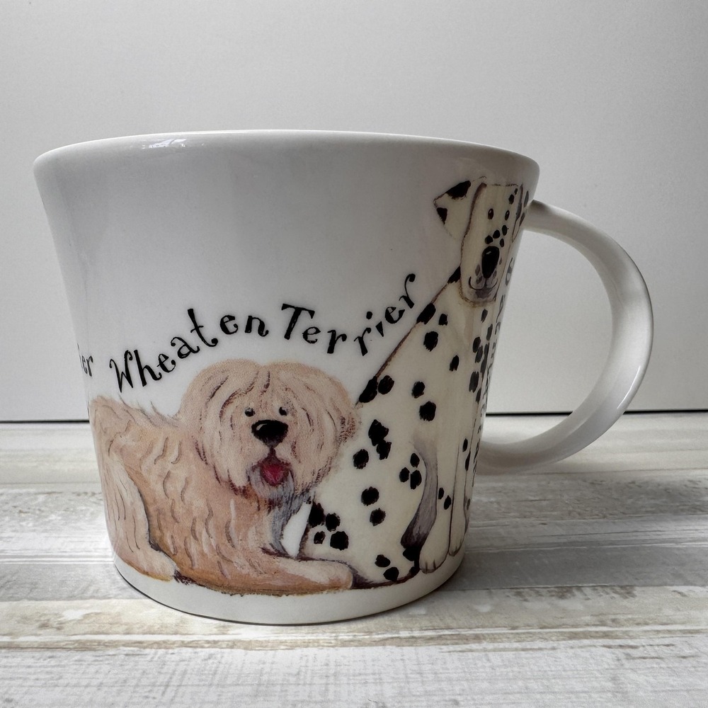 Roy Kirkham Walkies Dog Breeds Mug Bone China Poodle Dalmatian England White
